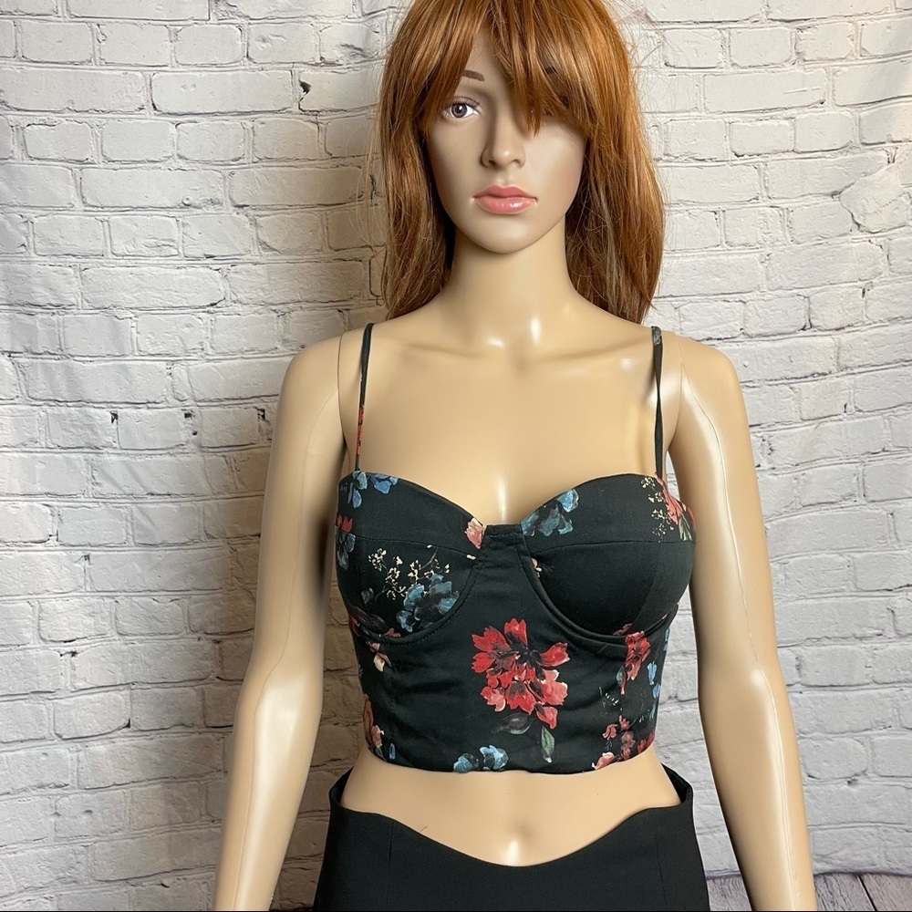 NWT New Olivaceous Floral Crop Corset Top Size L